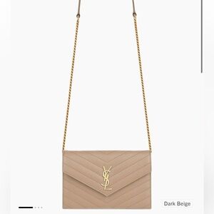Saint Laurent Tan Chevron Crossbody Bag
